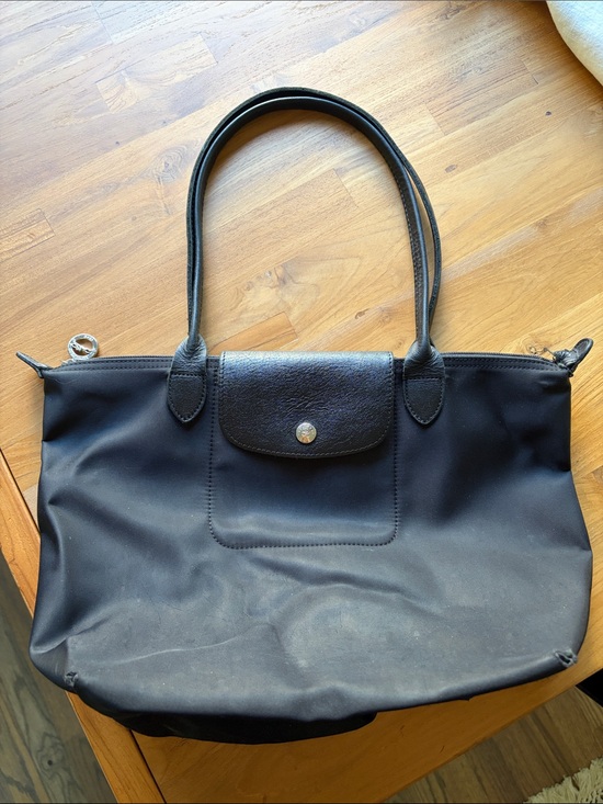 Longchamp Handbags - Longchamp Classic Black Tote Bag with Leather Accents